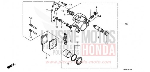 FRONT BRAKE CALIPER CR85R7 de 2007